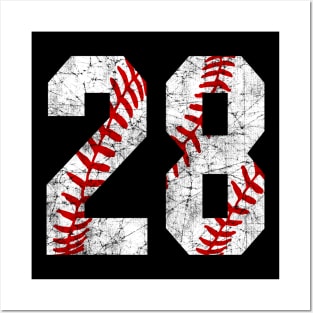 Vintage #28 Baseball Laces Baseball Mom Jersey Love Baseball Posters and Art